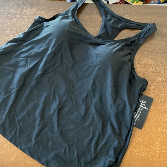 New Sporty Racer Back Tankini Top Swimsuits For All Plus size 18 black - Picture 3 of 4